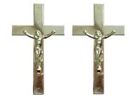 Zilveren Kleur Plastic Jesus Coffin Crucifix Size 24 × 14 Cm voor Begrafeniskist