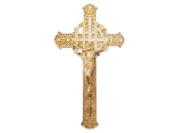 Goudkleurige kist kruisbeeld Grootte 29 × 16 Cm Gild begrafenis kist fitting